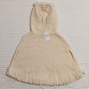 NWT Baby Gap 4T girls Cape sweater cream ivory